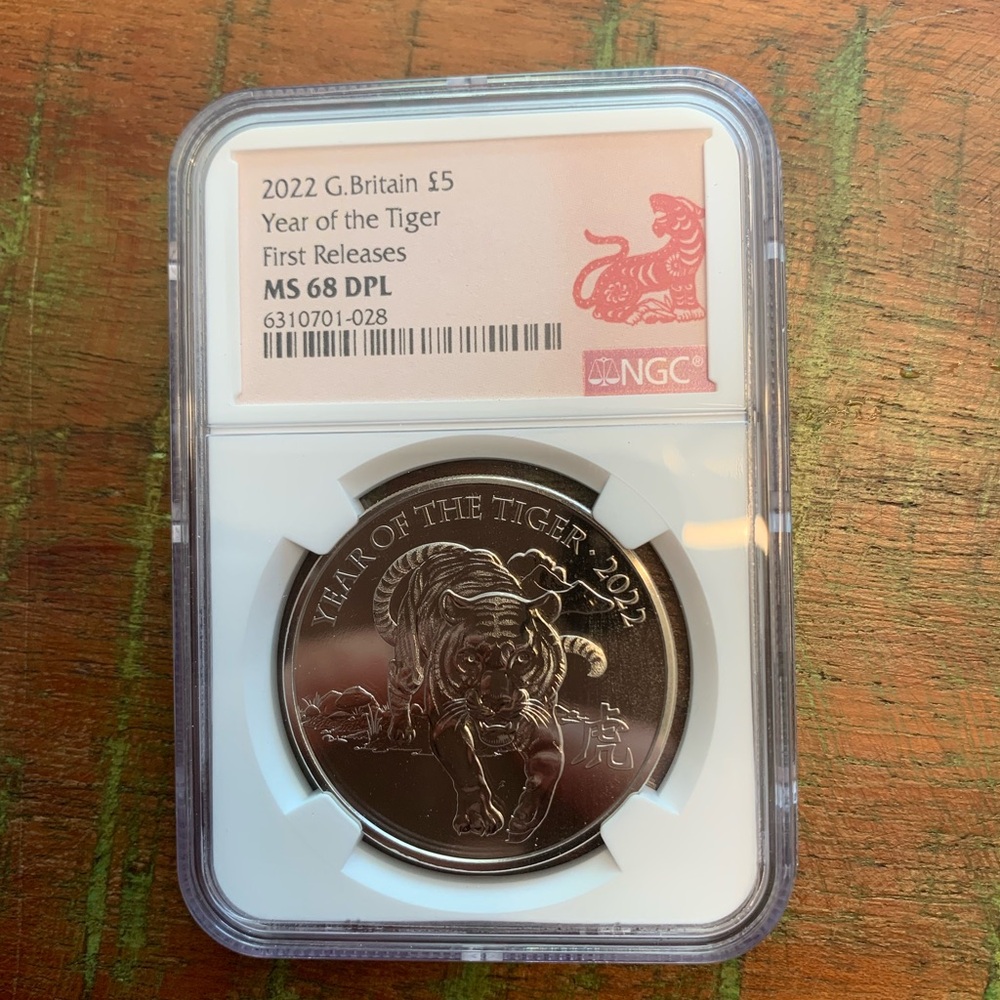 BRITAIN YEAR OF TIGER coin NGC MS68 DPL Deep Proof Chinese new year